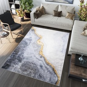 Модерен сив килим с абстрактна шарка  Ширина: 120 см | Дължина: 170 см