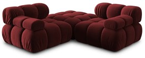 Червен ъглов диван от кадифе Bellis - Micadoni Home