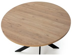 Кръгла маса за хранене с дъбов плот 120x120 cm Ther - Marckeric