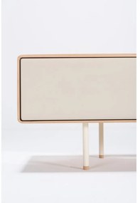 Бяла/естествена маса за телевизор от масивен дъб 200x48 cm Fina – Gazzda