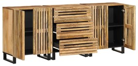 3217079 vidaXL Бюфети, 3 бр, 60x34x75 см, грубо мангово дърво масив