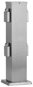 Екстериорен стълб с контакти 4Z SCHUKO 230V матов хром IP44