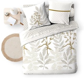 Бежово двойно удължено памучно спално бельо с включен долен чаршаф 6 части 240x220 cm Raoni – douceur d'intérieur