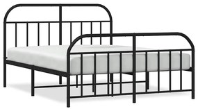 353658 vidaXL Метална рамка за легло с горна и долна табла, черна, 183x213 см