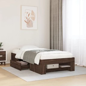 3295498 vidaXL Рамка за легло без матрак кафяв дъб 90x200 см инженерно дърво