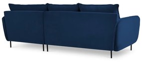 Ъглов диван от синьо кадифе (десен ъгъл) Vienna - Cosmopolitan Design