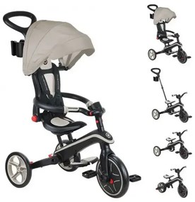 Детска триколка 4 в 1 GLOBBER EXPLORER TRIKE FOLDABLE, сгъваема, бежов цвят