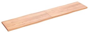 363980 vidaXL Плот за маса светлокафяв 200x40x(2-4) см обработен масивен дъб