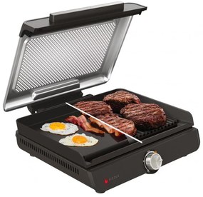 Електрическа скара Ninja GR101EU, 1450W, 28х37 см, Бързо загряване, 60-260C, 2 Плочи, Черен