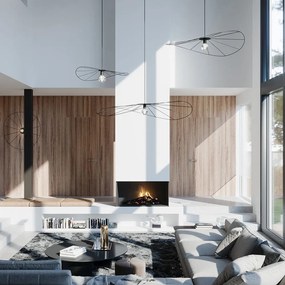 Черно висящо осветително тяло ø 70 cm Elliot - Sollux