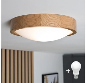 Brilagi - LED таванно осветително CARVALHO SLIM 1xE27/60W/230V, дъб, Ø27 см