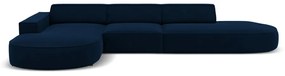 Ъглов диван от синьо кадифе (ляв ъгъл) Jodie - Micadoni Home