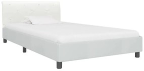 284871 vidaXL Рамка за легло, бяла, изкуствена кожа, 100x200 cм