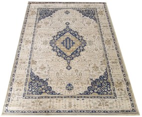 Красив винтидж килим в бежово със синя шарка Ширина: 200 см | Дължина: 290 см