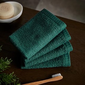Зелени бързосъхнещи памучни кърпи в комплект от 4 бр. 30x30 cm Quick Dry – Catherine Lansfield