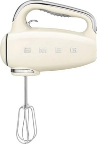 Ръчен миксер SMEG 50's Style HMF01CREU, 250W, 9 скорости, Турбо, Скрит LED дисплей, Таймер, Аксесоари, Кремав