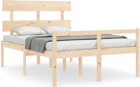 3195331 vidaXL Легло за възрастни с табла, 140x190 см, масивно дърво