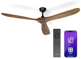 Klarstein Вентилатор за таван Bahama Breeze Smart, роторни перки от масивна дървесина, дистанционно управление + управление с приложение
