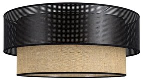 Таванно осветително тяло BORHO 1xE27/60W/230V Ø 50 см, черно/юта