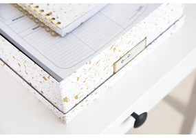 Кутия за съхранение в златно и бяло Oskar - Bigso Box of Sweden