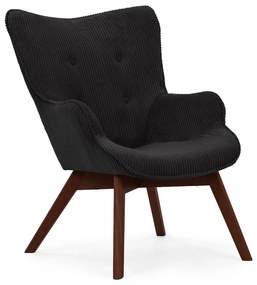 Черно кресло от рипсено кадифе Niko – Ropez