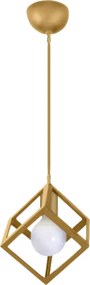 Lumid TopMebel E27 метален единичен таванен плафон в златист цвят 16x16x65cm.