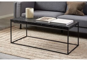 Черна масичка за кафе с плот от имитация на мрамор 55x110 cm Barossa – Actona