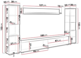 Холна секция Paris Xl-Бял Гланц - Антрацит