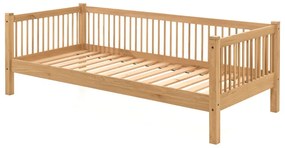 Детско разтегателно легло от масивен дъб с място за съхранение в естествен цвят 90x200 cm Forrest – Vipack