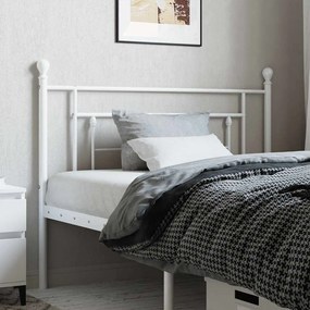 374418 vidaXL Метална резервна табла за легло, бяла, 107 см