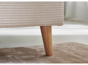 Бежово двойно легло 140x200 cm тапицирано без ламелно дъно Wicki – Meise Möbel