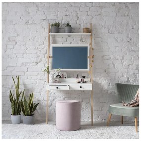 Бяла тоалетка с чекмедже и огледало Leno - Ragaba