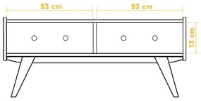 Дъбова пейка за съхранение със синя седалка Retro - The Beds