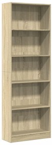 857823 vidaXL Библиотека, сонома дъб, 60x24x176 см, инженерно дърво
