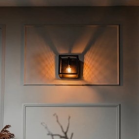 Индустриален стенен аплик черен с мрежа - Cage