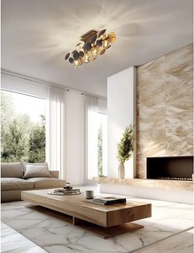 Таванна лампа със стъклен абажур в сиво-златисто 76x22 cm Bubble - Trio Select