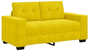 4105116 vidaXL Двуместен диван с възглавница Жълто Кадифе