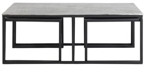 Метални масички за кафе в комплект от 3 бр. в черен и тъмносив цвят 50x120 cm Kumalu – Light &amp; Living