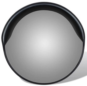 141679 vidaXL Изпъкнало пътно огледало, PC пластмаса, черно, 30 см, улично