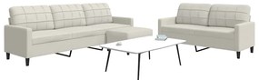3278489 vidaXL Комплект дивани от 3 части с възглавници, кремав, кадифе