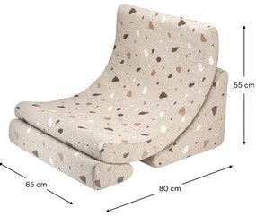 Светлокафяв детски стол от букле и шенил Terrazzo Moon – Wigiwama