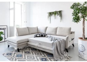 Светлобежов ъглов разтегателен диван ляв ъгъл, Charming Charlie - Miuform