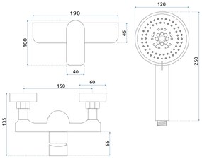 Смесител за душ REA Dart Black