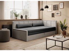 Сив шенилов сгъваем/с място за съхранение диван 214 cm Fulgeo – ELTAP