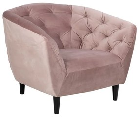 Кресло от прахово розово кадифе Ria - Actona