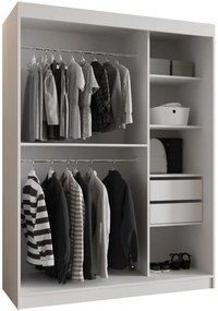 Гардероб Selfie 150 плъзгащ-Бяло