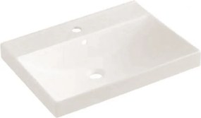 Мивка за баня ICC 5953W-2, монтаж върху мебел, порцелан, бял гланц, 61х18х47см