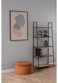 Черен/естествен стелаж от декор от дъб 77x175 cm Seaford – Actona