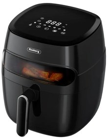 Фритюрник Air Fryer Rosberg R51980CA, 1350W, 5.2 л, LED дисплей, Горещ въздух, Таймер, До 200°C, Черен