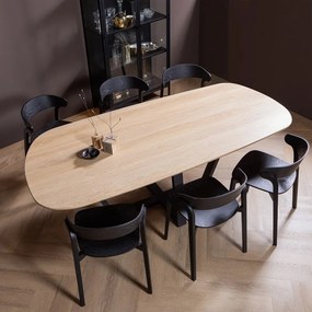 Трапезна маса с дъбова дървена плоскост 100x220 cm Tablo – WOOOD
